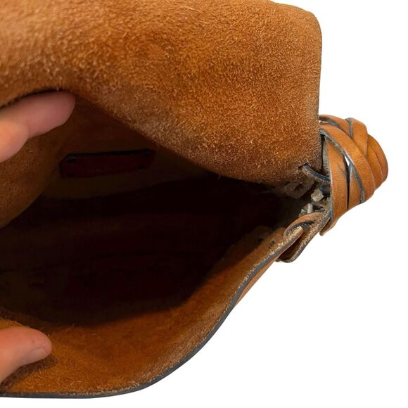 Patricia Nash Cavallina Tooled Leather Retro Saddle Bag Purse Florence Tan - Picture 15 of 16